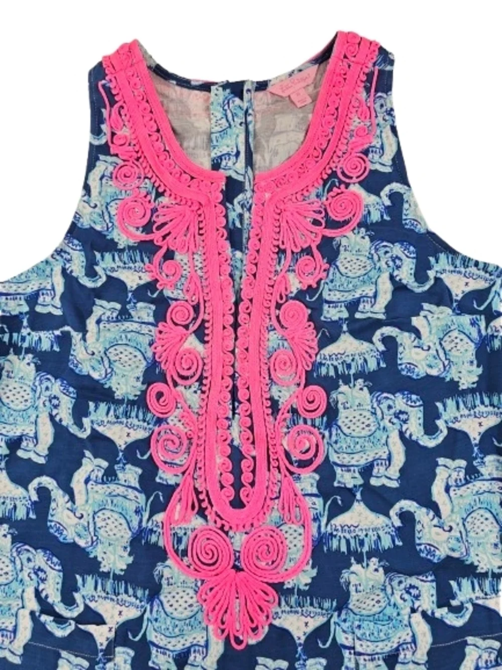 LILLY PULITZER Joy Ride Elephant Carlotta Stretch Shift Embroidered Dress 10 - Picture 3 of 16